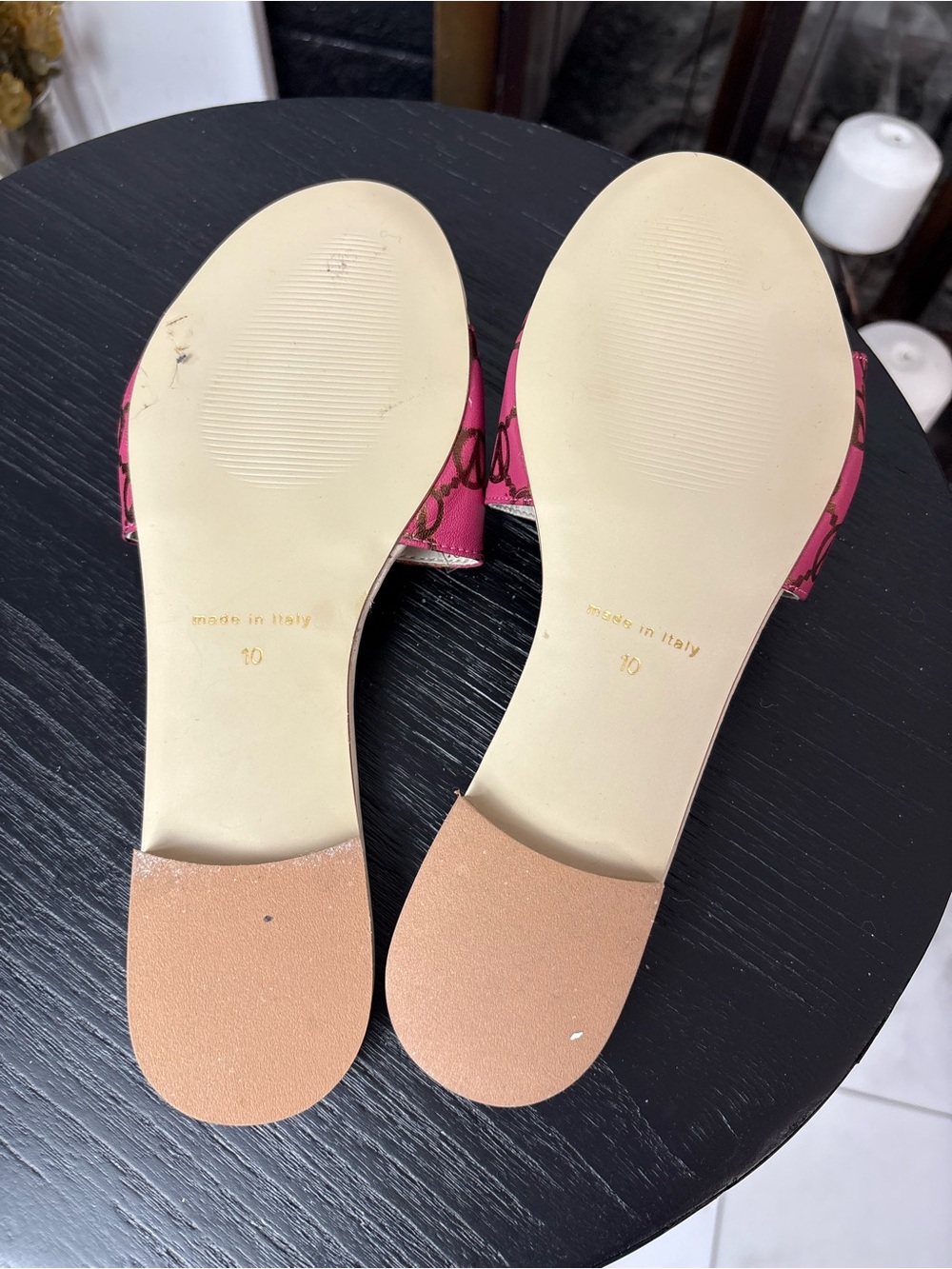 Valentino Pink Logo Slide Mules with Cream Insole - Picture 4 of 5